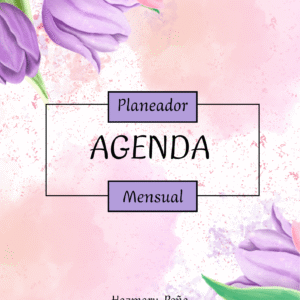 Agenda mensual de flores rosa